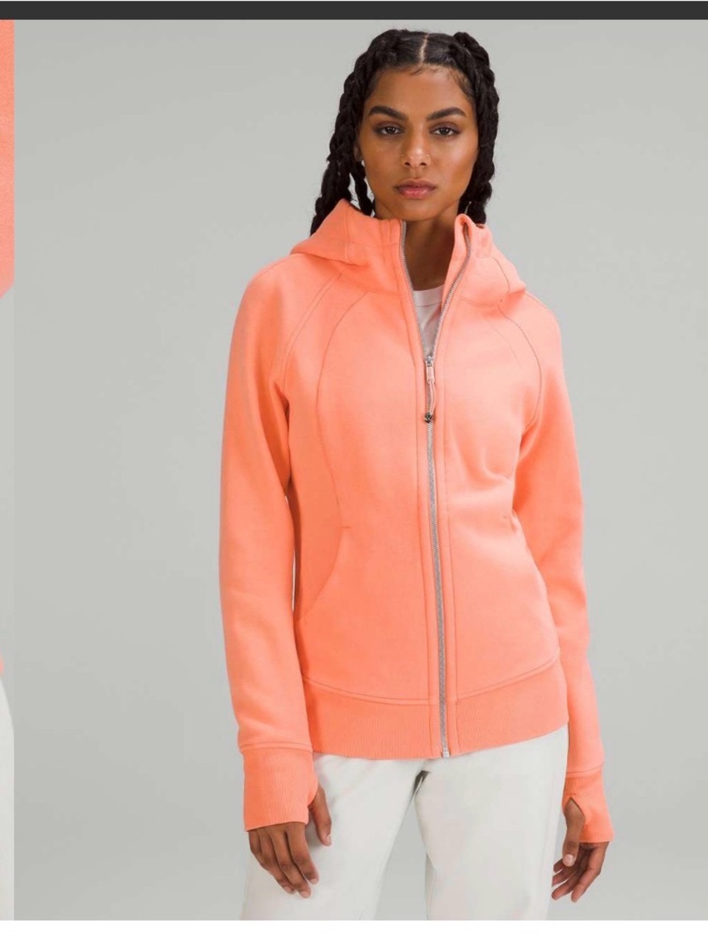 Lululemon Scuba Full Zip Hoodie Coral Pink , size 12